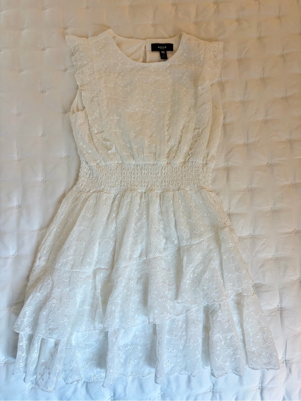 AQUA Eyelet Dress